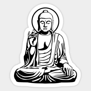 Young Buddha (black) Sticker